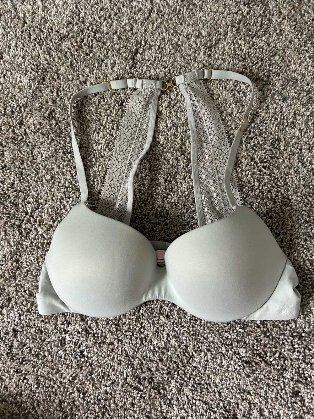 Victoria's Secret Love Cloud Incredible Lined Demi Racerback Bra Mint Green 34A